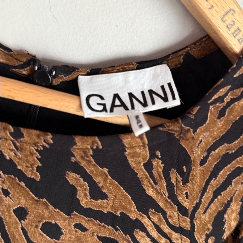 GANNI PRINTED GEORGETTE DRESS TIGER - Picture 9 of 15